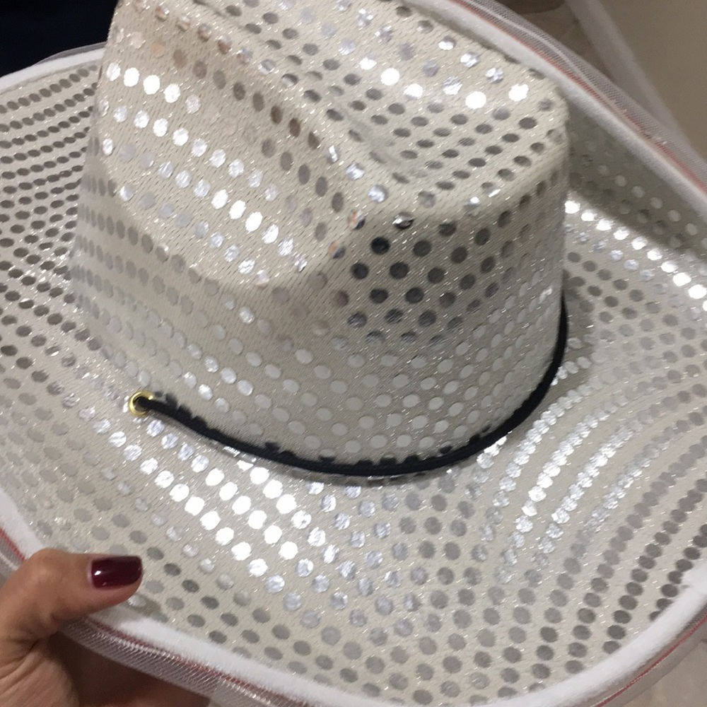 Halloween - light up cowgirl hat silver